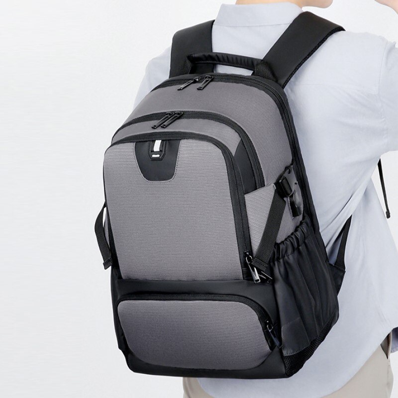 Rucsac laptop 15.6" smart casual, cu port de incarcare USB, Escalate, 46x30x22 cm, Gri