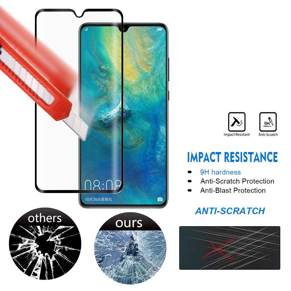 Folie protectie compatibila cu Samsung Galaxy A05, cu sticla securizata, Premium 6D, Full Glue (adeziv pe toata suprafata), Joyshell, margini negre