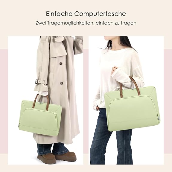 Geanta laptop impermeabila 15-16.1 inch, verde, cu spatiu suplimentar de stocare