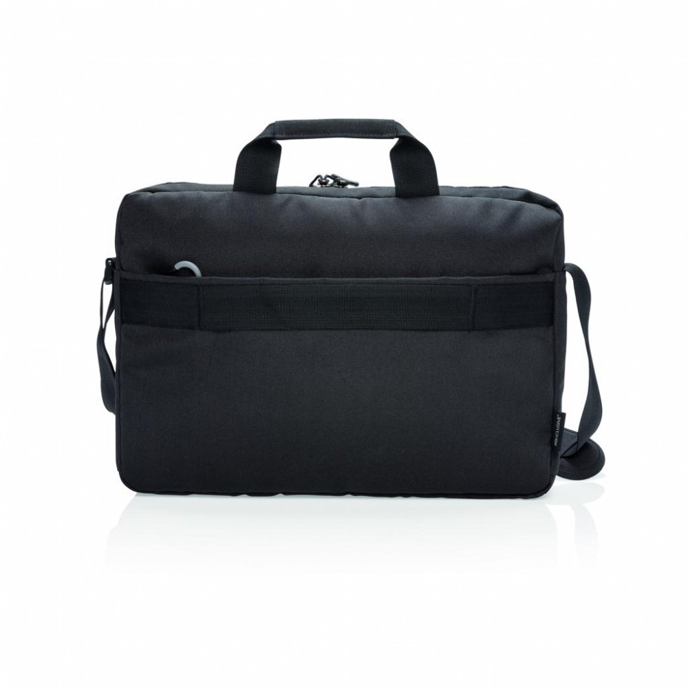 Geanta laptop 15.6 inch, fara PVC, XD by AleXer, JU008, poliester, negru, breloc inclus