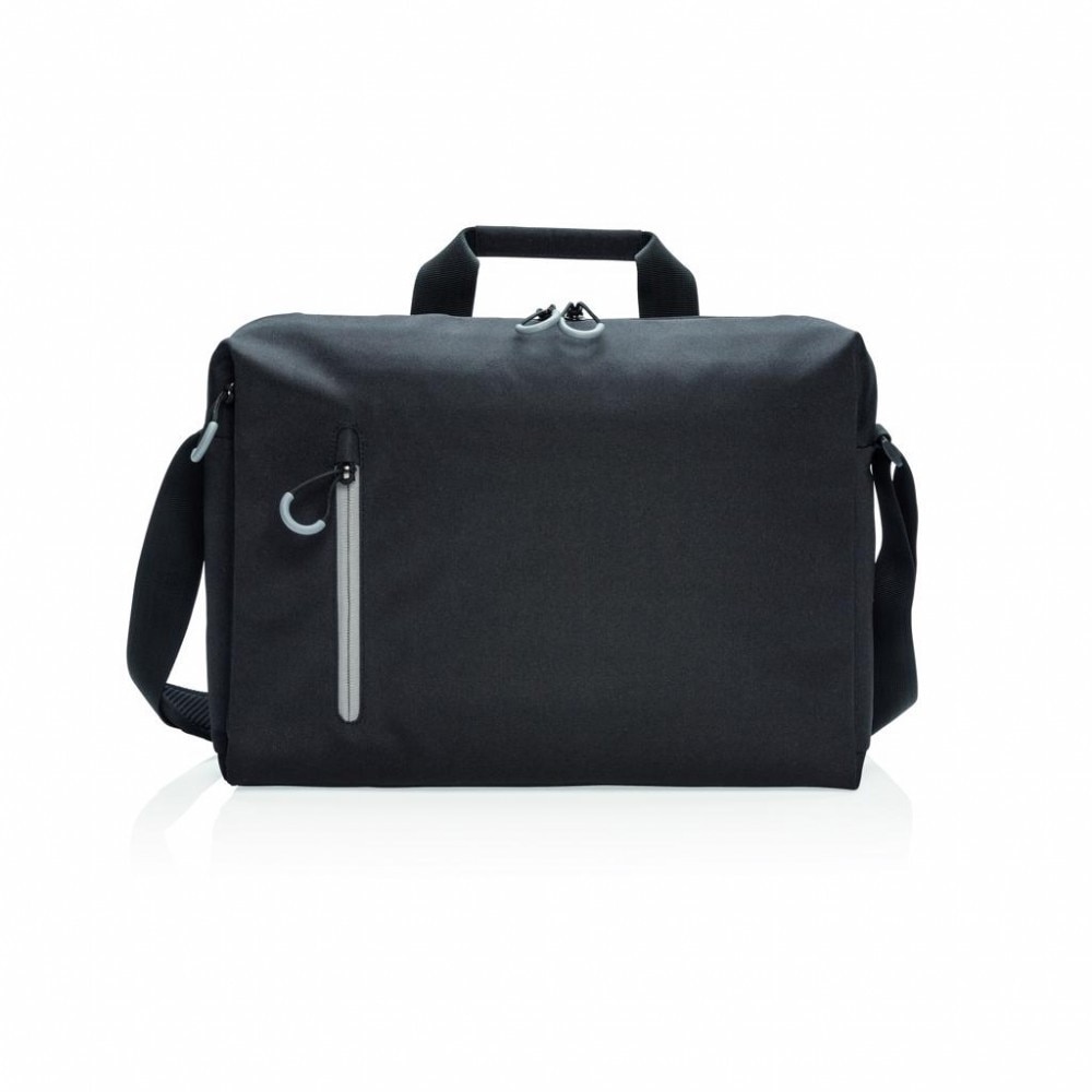 Geanta laptop 15.6 inch, fara PVC, XD by AleXer, JU008, poliester, negru, breloc inclus