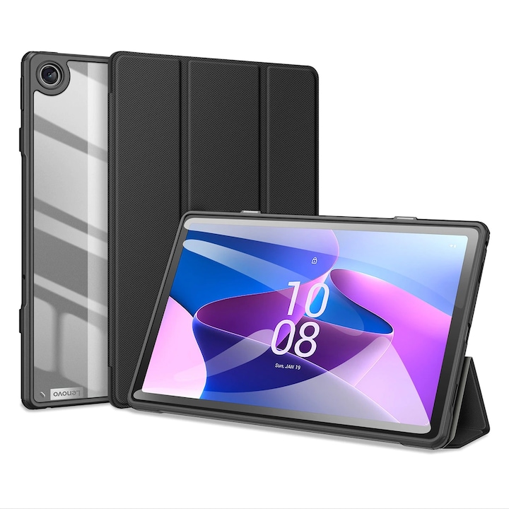 Husă premium Sigloo pentru tabletă Samsung Galaxy Tab S10 Plus, suport Smart Pen, policarbonat, negru