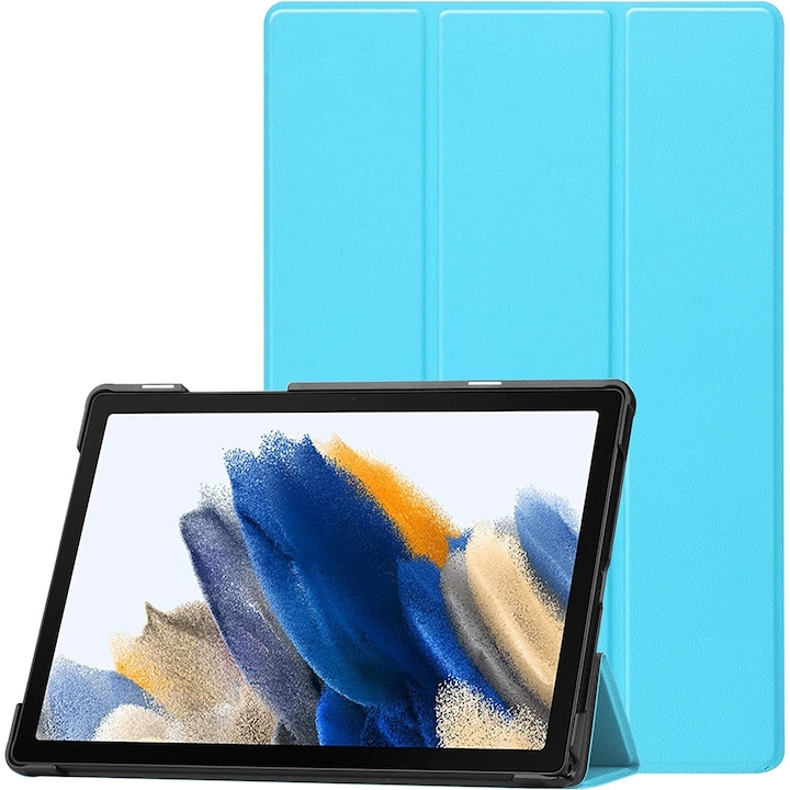 Husa pentru Samsung Galaxy Tab S10 Ultra, S9 Ultra, S8 Ultra, 14.6 inch, Ultra-Light / Slim tip stand, cu functie sleep/wake-up si slot pentru stylus, Smart Cover, model Light Blue, Sigloo