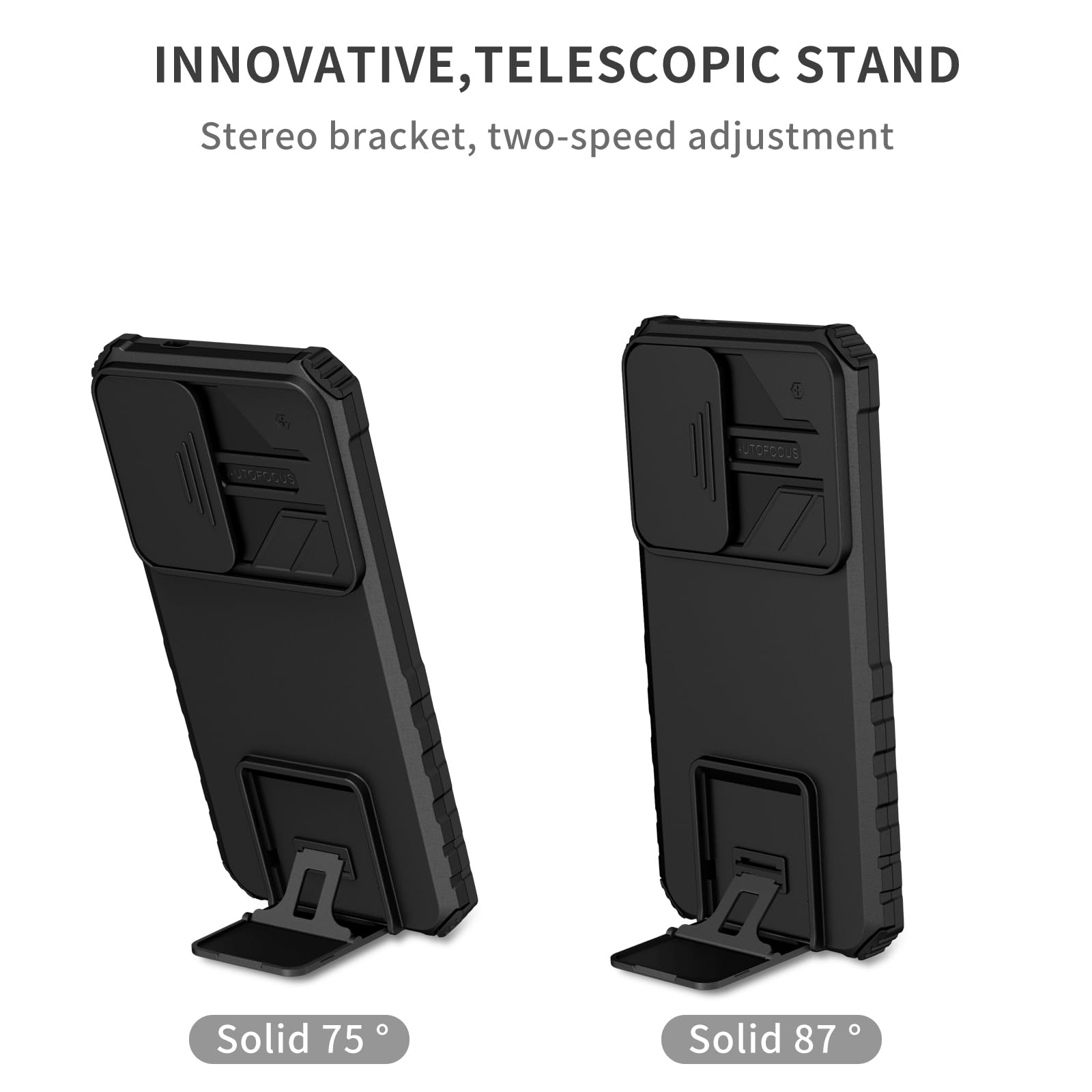 Husa telefon, pentru Samsung Galaxy A25 5G Fereastra glisanta, suport inovator, Negru mat