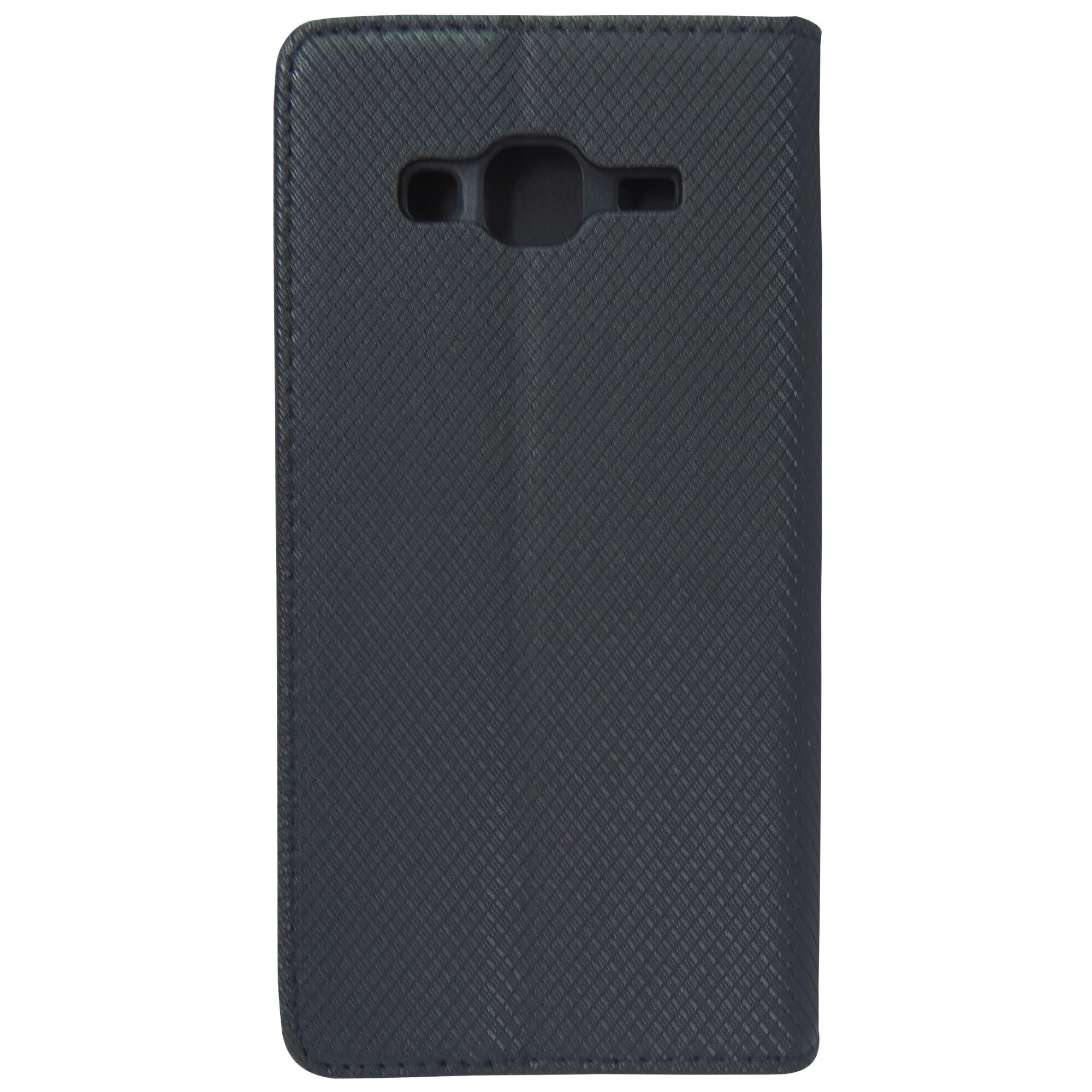 Husa tip carte cu stand Smart Magnet (romburi) neagra pentru Samsung Galaxy J3 (SM-J320F) (2016)