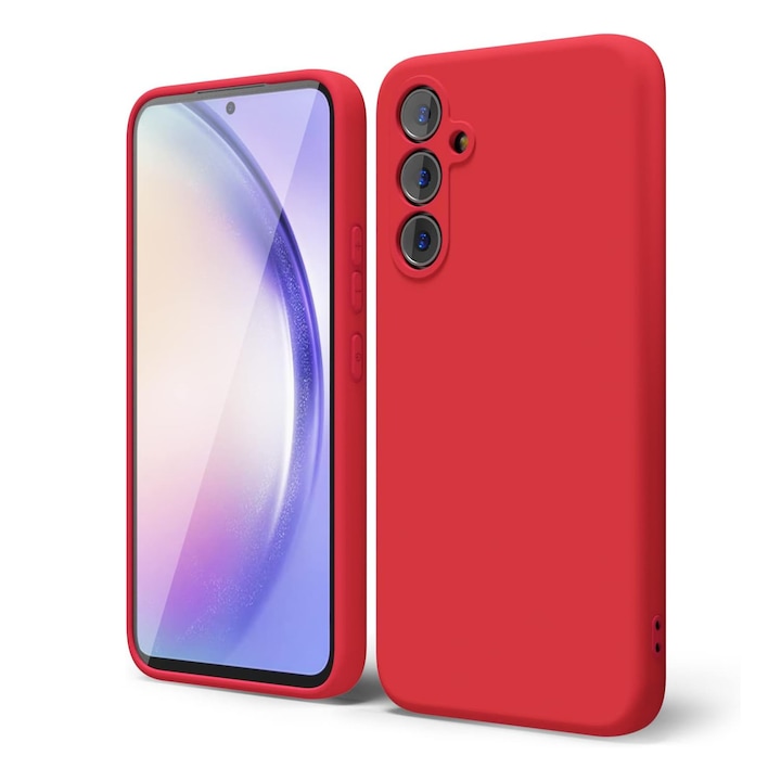 Husa pentru Samsung A55 5G Daden® Silicon Soft, Ultra Slim, Protectie sporita, Interior de microfibra, Rosu