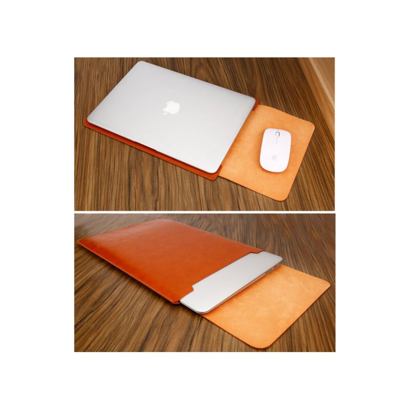 Husa din piele ecologica, rezistenta la apa, pentru Laptop/notebook/MacBook Pro/Ipad, de 13 inchi, Maro