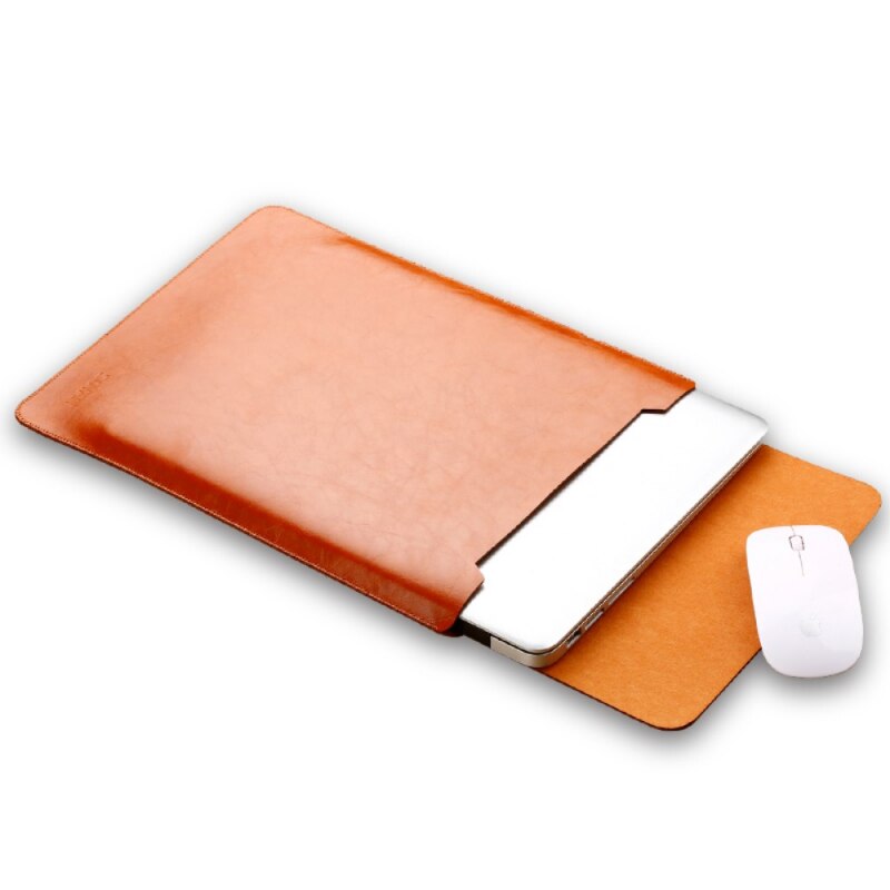 Husa din piele ecologica, rezistenta la apa, pentru Laptop/notebook/MacBook Pro/Ipad, de 13 inchi, Maro
