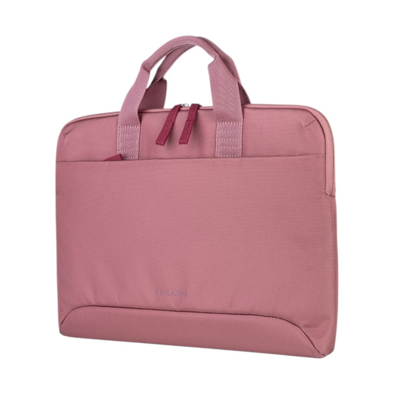 Geanta laptop Tucano Smilza Super Slim, roz, 37x27x3,5cm, cu compartiment antisoc pentru laptop