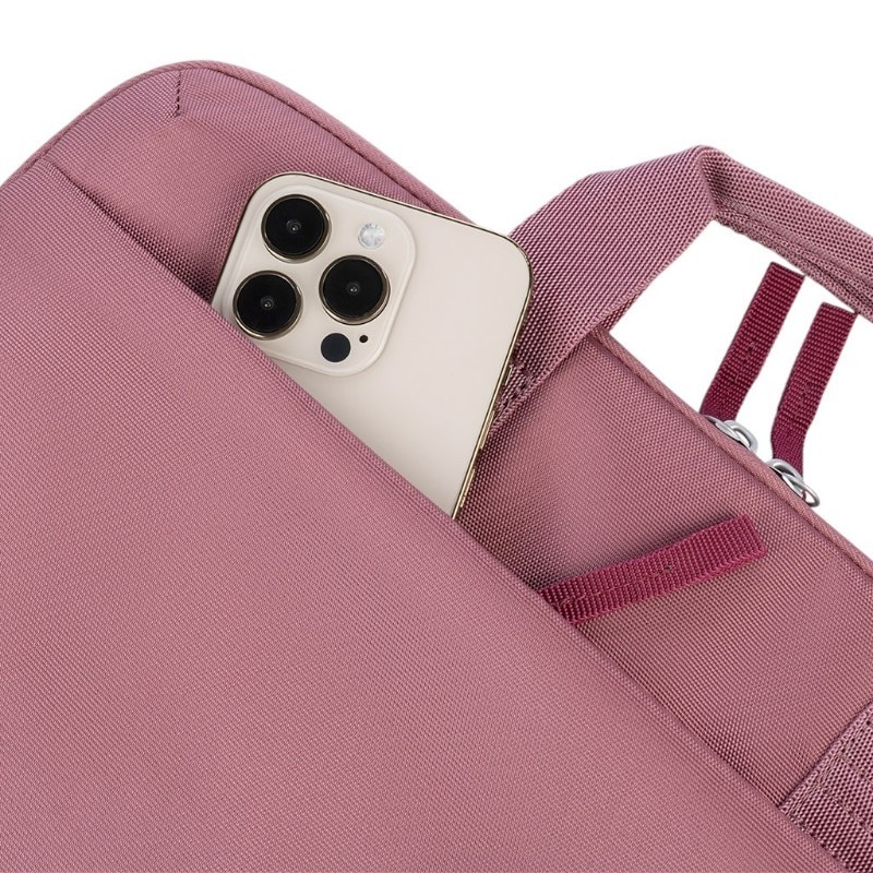 Geanta laptop Tucano Smilza Super Slim, roz, 37x27x3,5cm, cu compartiment antisoc pentru laptop