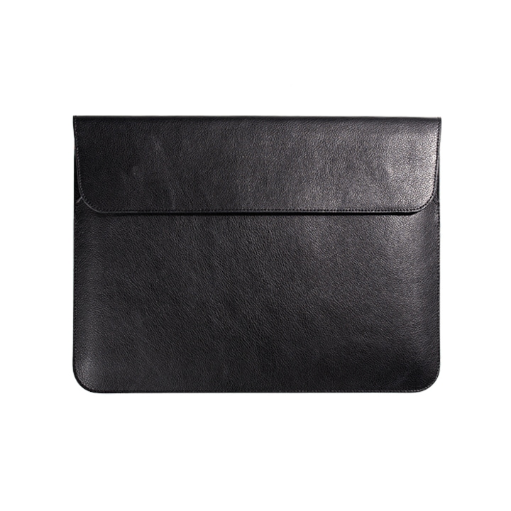 Husa laptop MacBook Air, MacBook PRO 15 inch, lucrata manual, piele naturala, negru