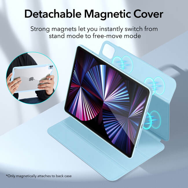 Husa tableta ESR Rebound Hybrid 360, albastru deschis, compatibila cu iPad Pro 11 2022/2021, 3 in 1, cu suport si functie smart