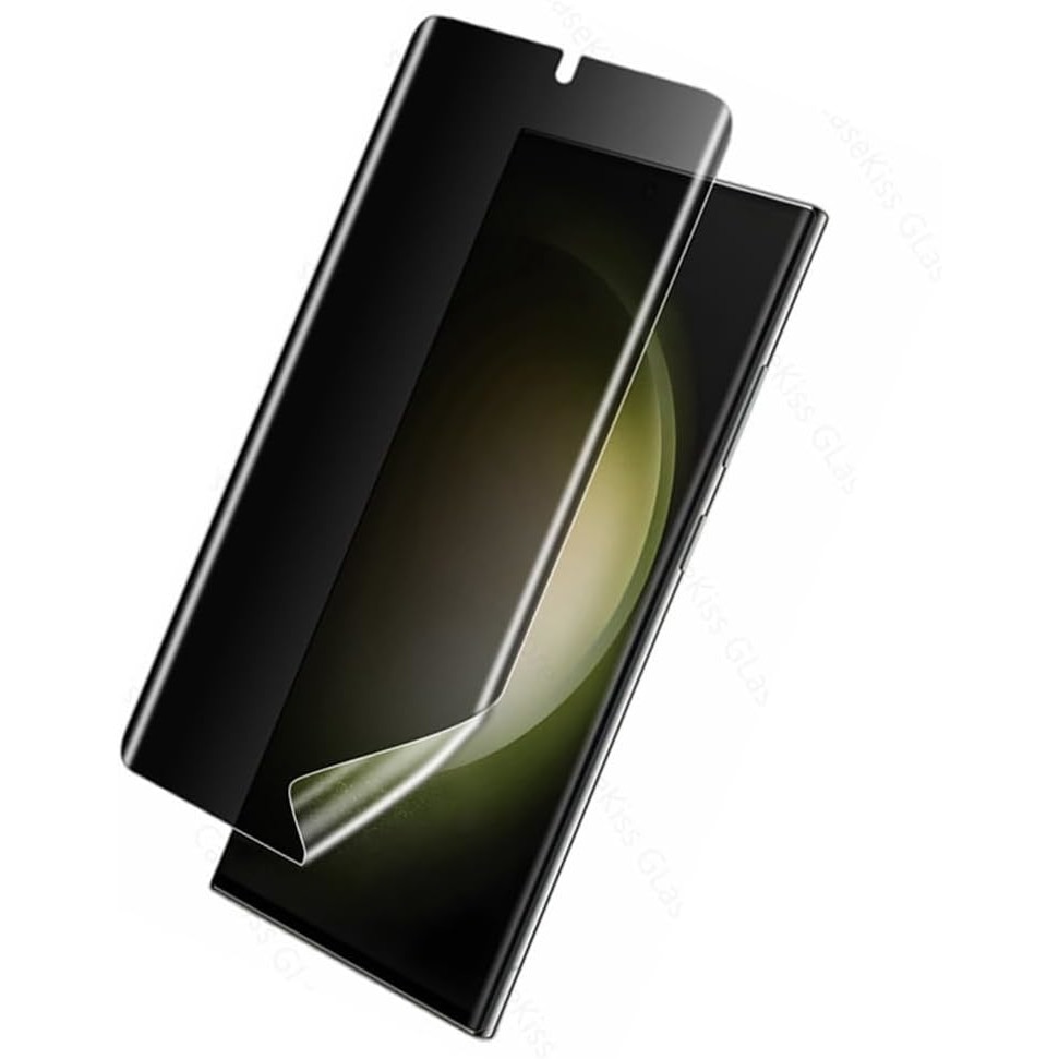 Folie de protectie ecran compatibila cu Samsung S22 Ultra, Privacy Hydrogel din silicon, TPU, acopera tot ecranul, transparenta, PlanetPhone®