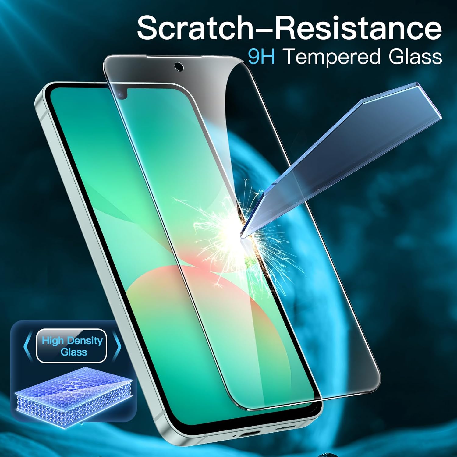 Set 2 Folii Protectie Telefoane, compatibile cu Samsung A16/A26, Sticla Temperata 9H, Transparent, 2.5D