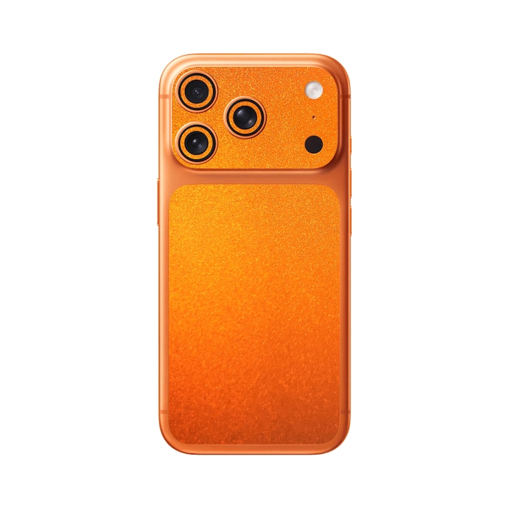 Folie iSkinz pentru Apple iPhone 17 Pro Max - Tangerine Dream, Simple Cut, Skin Adeziv Full Cover, Protectie Carcasa Spate si Laterale