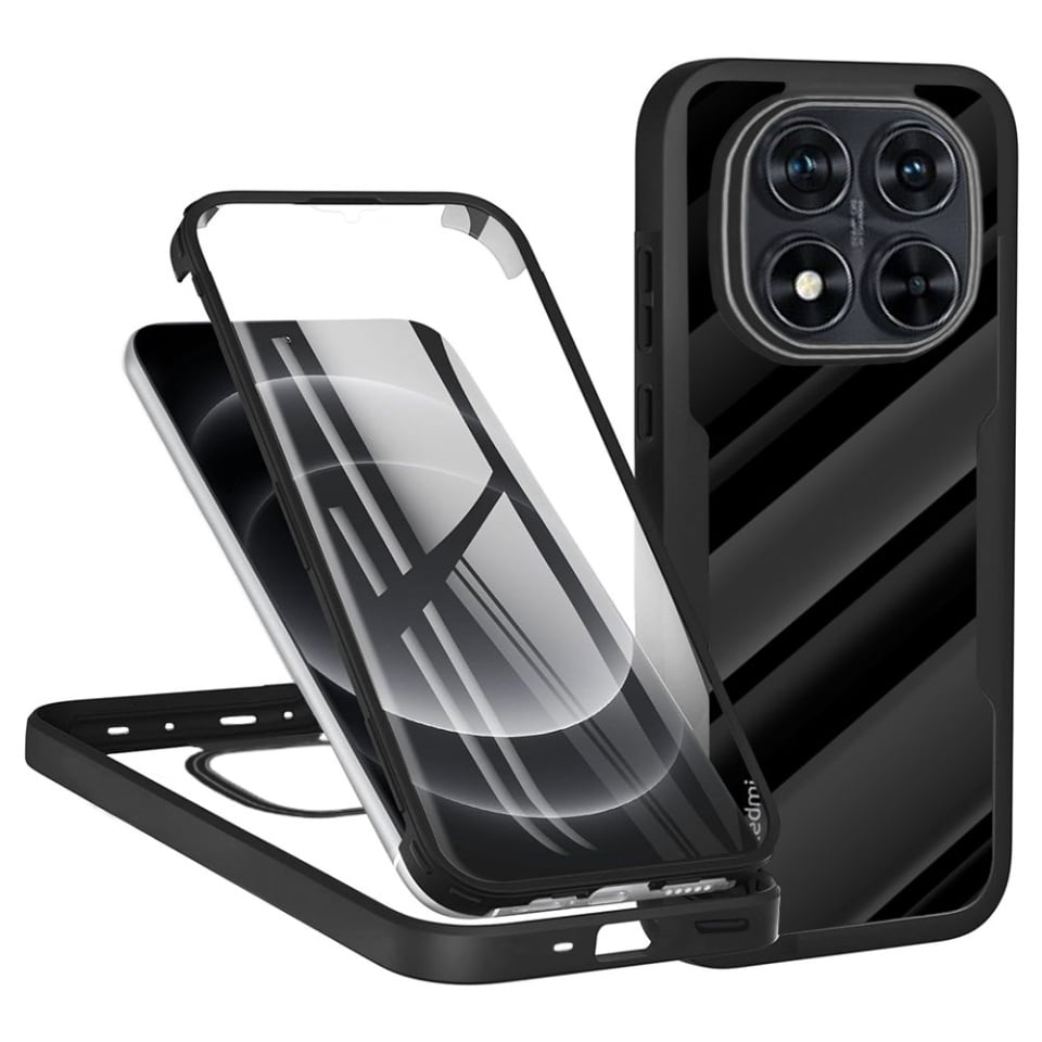Husa + Folie pentru Xiaomi Redmi Note 14 Pro+ 5G / Redmi Note 14 Pro 5G / Poco X7, SKYDDAR INNOVATION, [Pachet 360°] ColorVerse, set cu sticker, Negru