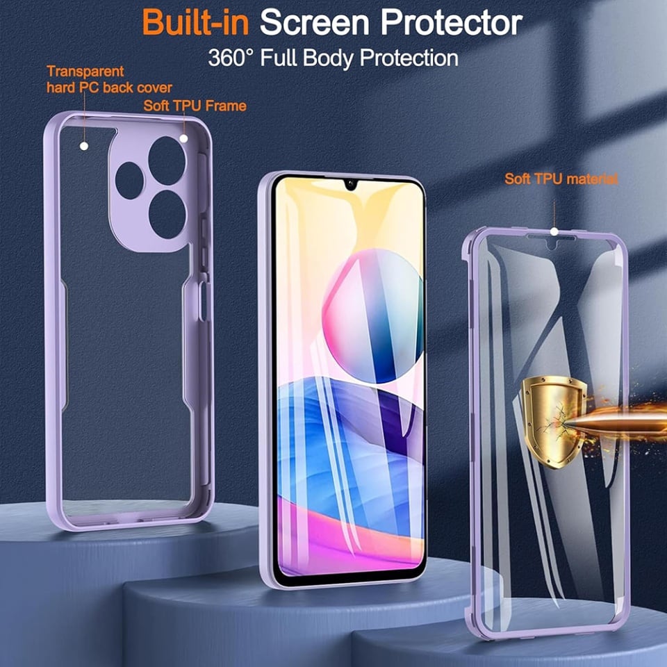 Husa + Folie pentru Xiaomi Redmi Note 14 Pro+ 5G / Redmi Note 14 Pro 5G / Poco X7, SKYDDAR INNOVATION, [Pachet 360°] ColorVerse, set cu sticker, Negru