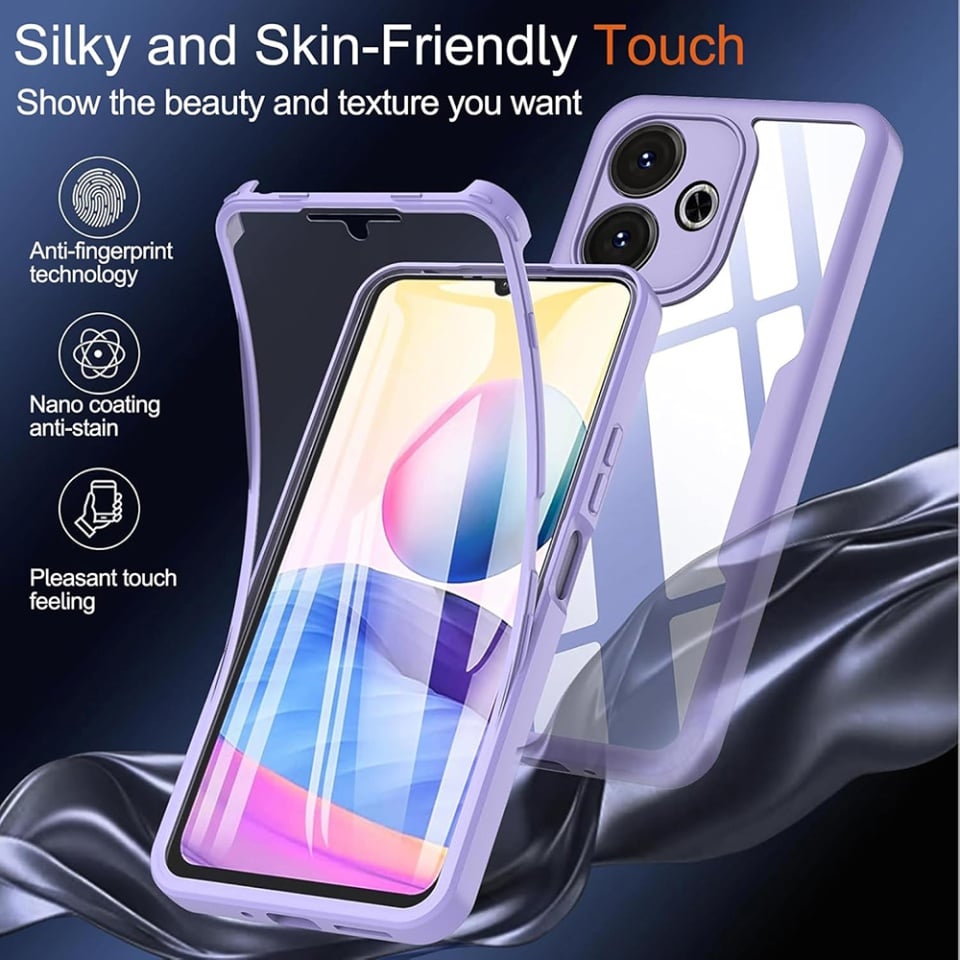 Husa + Folie pentru Xiaomi Redmi Note 14 Pro+ 5G / Redmi Note 14 Pro 5G / Poco X7, SKYDDAR INNOVATION, [Pachet 360°] ColorVerse, set cu sticker, Negru