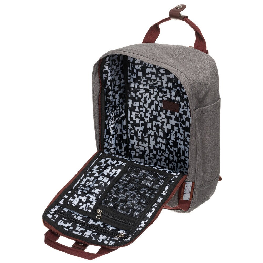 Rucsac fashion LuluCastagnette, compartiment laptop 14", wodoodporny, reglabil, negru