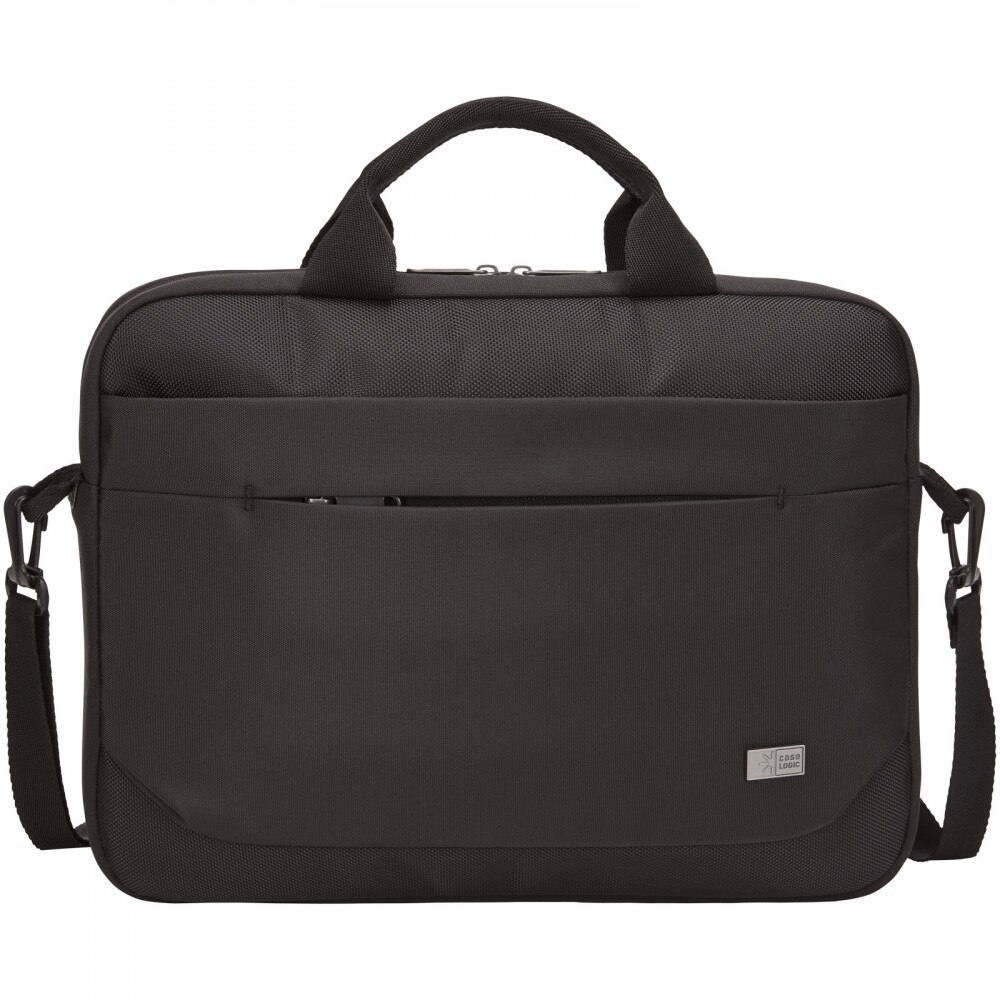 Geanta laptop si tableta, 21MAR1010, 37x29x7 cm, 14 inch, Case Logic by AleXer, Poliester, Negru, breloc inclus