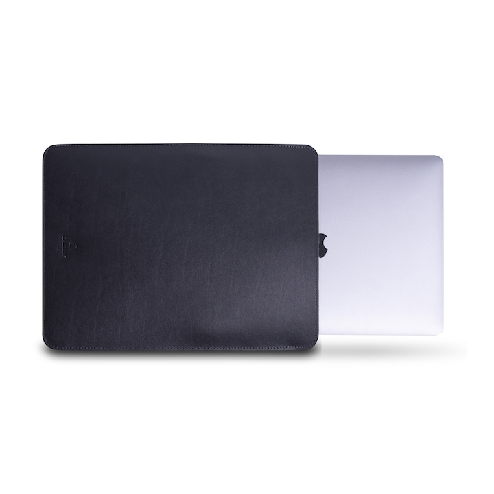 Geanta/Husa MacBook Air 13.3 M1 din piele naturala premium neagra