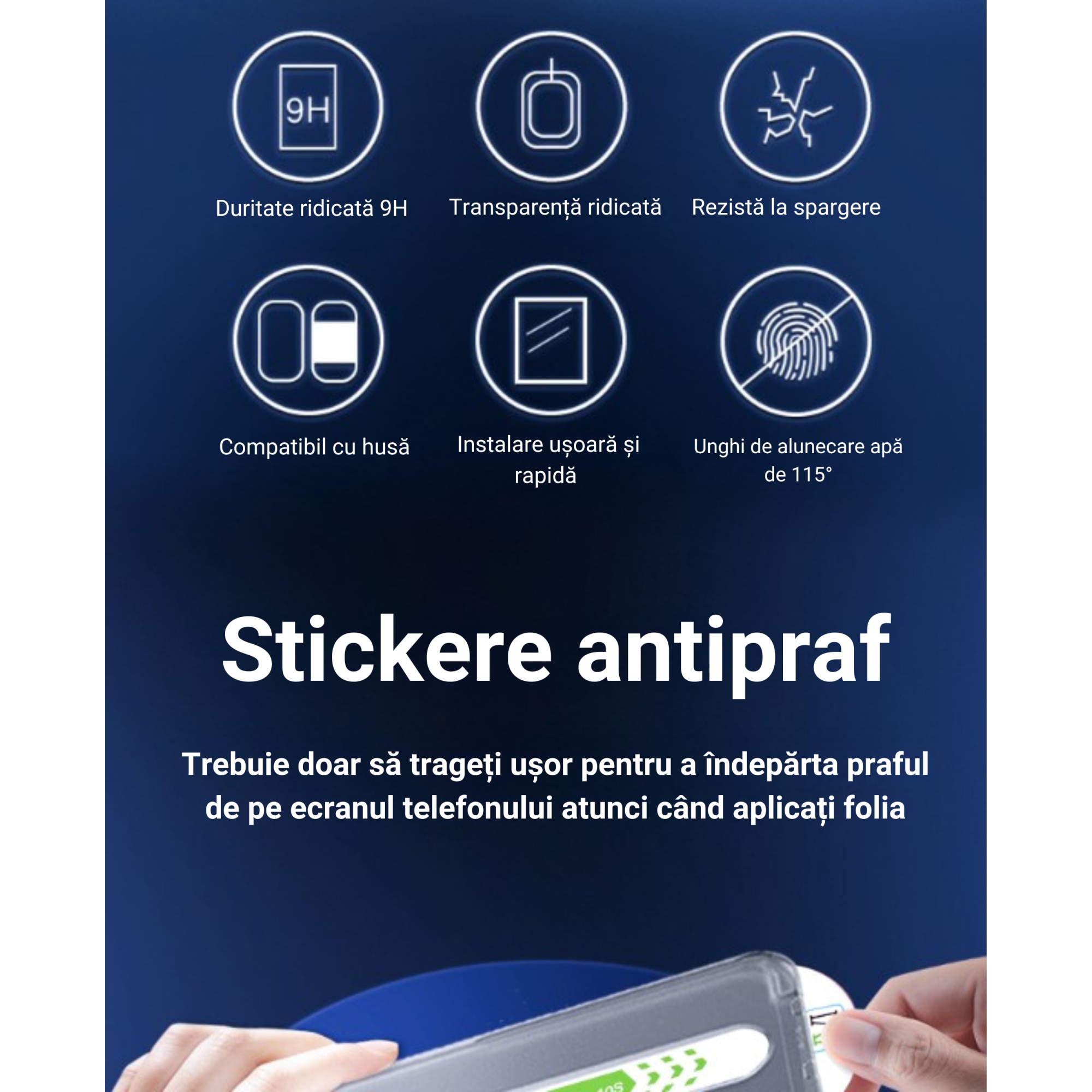 Pachet promo: Set 2 bucati Folie de Sticla Compatibila Apple iPhone 15 Pro cu Dispozitiv Aplicator pentru Potrivire Usoara si Instalare Rapida, Protectie Ecran Telefon Duritate 9H, Transparent + Set 2 bucati Folie de Sticla Compatibila Apple iPhone 15 Pro pentru Dispozitiv Aplicator, Protectie Ecran Telefon Duritate 9H, Transparent