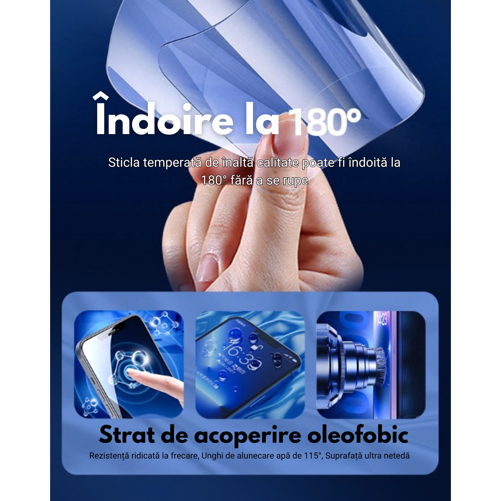Pachet promo: Set 2 bucati Folie de Sticla Compatibila Apple iPhone 15 Pro cu Dispozitiv Aplicator pentru Potrivire Usoara si Instalare Rapida, Protectie Ecran Telefon Duritate 9H, Transparent + Set 2 bucati Folie de Sticla Compatibila Apple iPhone 15 Pro pentru Dispozitiv Aplicator, Protectie Ecran Telefon Duritate 9H, Transparent