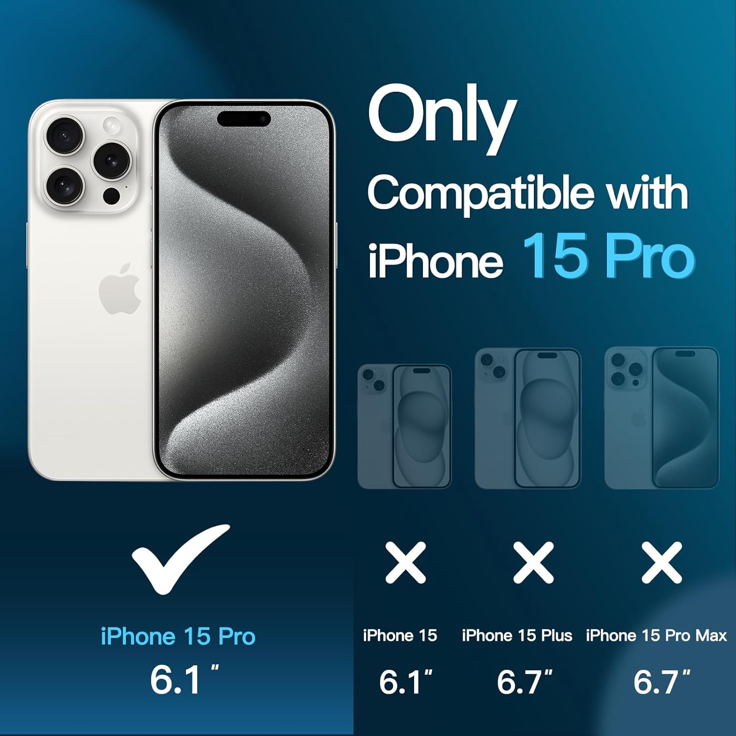 Folie protectie telefon, Sticla securizata, 9H, Pentru iPhone 15 Pro, Transparent