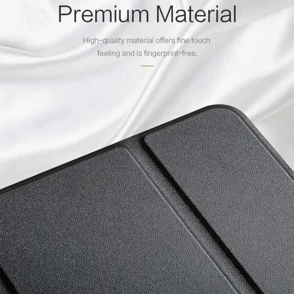 Carcasa Tableta G-Tech Leather Folding Stand, Compatibila cu Samsung Galaxy Tab S9 Plus, 12.4 Inch, Anti Amprenta, Piele Ecologica, Full Protection, Negru