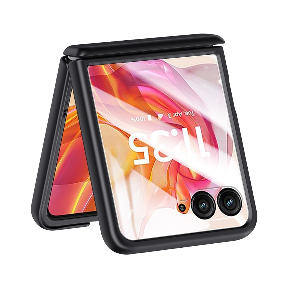 Husa telefon pentru Motorola Razr 50 Ultra, ERBORD, Piele ecologica/Plastic, Negru