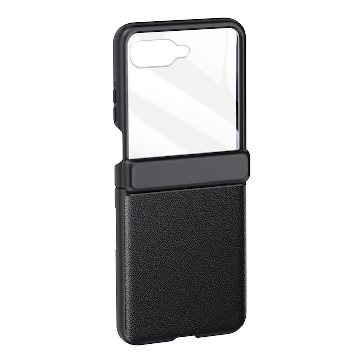 Husa telefon pentru Motorola Razr 50 Ultra, ERBORD, Piele ecologica/Plastic, Negru