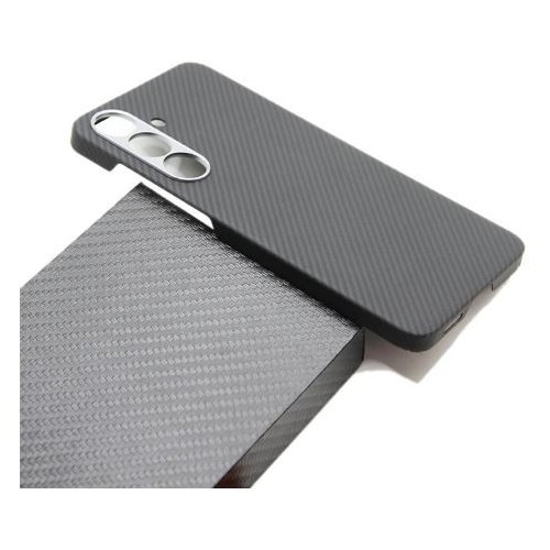 Husa de protectie Tip Kevlar (fibra aramida) pentru Samsung Galaxy S25 FE – Ultra-Slim, Anti-Alunecare, Compatibila MagSafe, Protectie la Socuri, Negru Carbon