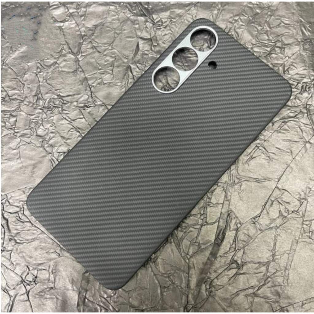 Husa de protectie Tip Kevlar (fibra aramida) pentru Samsung Galaxy S25 FE – Ultra-Slim, Anti-Alunecare, Compatibila MagSafe, Protectie la Socuri, Negru Carbon