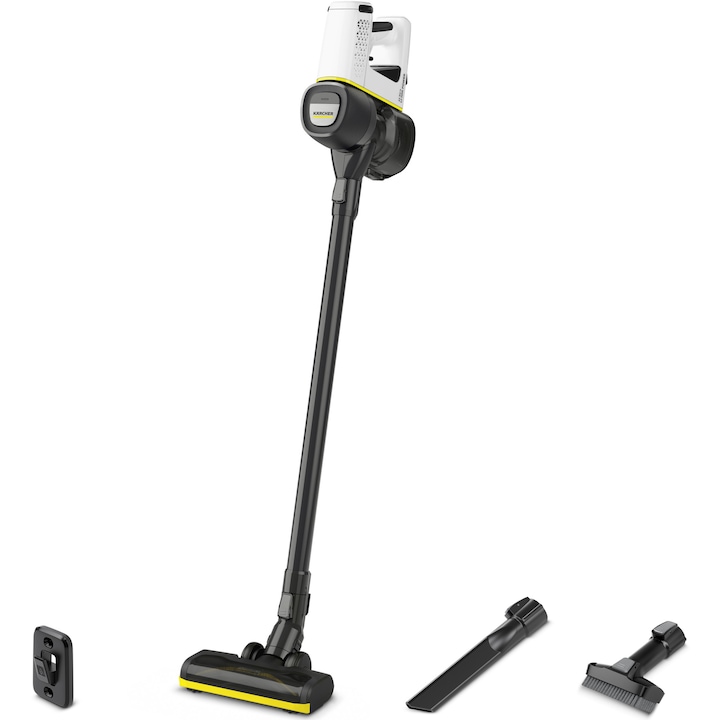 Aspirator vertical fără fir, Karcher, VC 4 Cordless, 30 minute autonomie, alb/negru, 23x23.6x111.5cm
