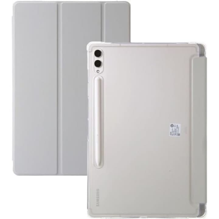 Husa Smart Cover compatibila cu Samsung Galaxy Tab S9 Plus/S9 FE Plus 12.4inch, Slot Pen, Gri, TELGORBCS