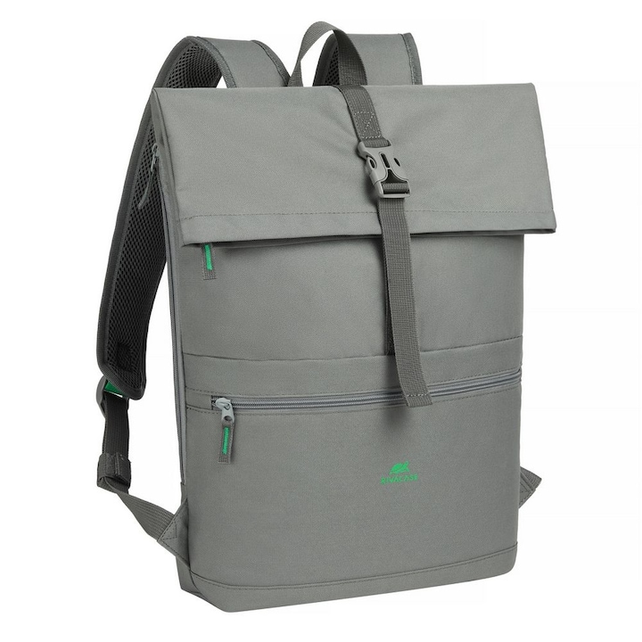 Rucsac RivaCase Gremio Eco Rolltop 15L 15,6", gri, 430x280x135mm