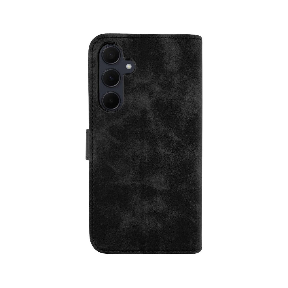 Husa de protectie tip carte Cento Lima compatibila cu Samsung Galaxy A55 Negru Premium, Piele ecologica, Inchidere magnetica, Protectie Sporita, Anti soc, Anti zgarieturi, Functie de stand