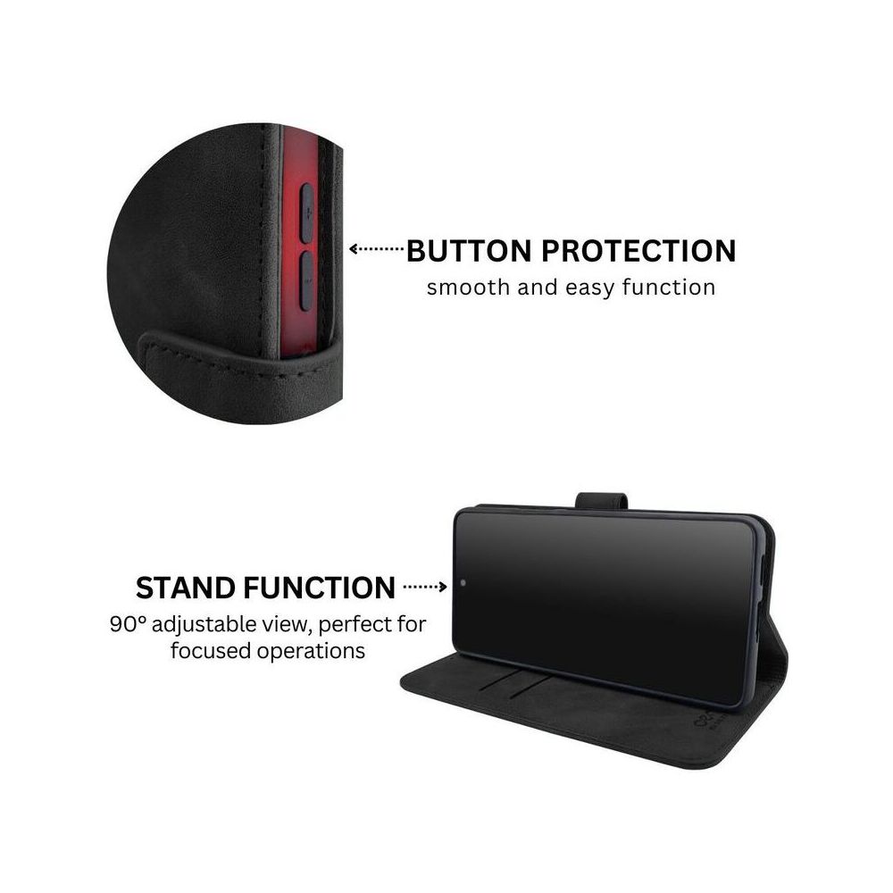 Husa de protectie tip carte Cento Lima compatibila cu Samsung Galaxy A55 Negru Premium, Piele ecologica, Inchidere magnetica, Protectie Sporita, Anti soc, Anti zgarieturi, Functie de stand