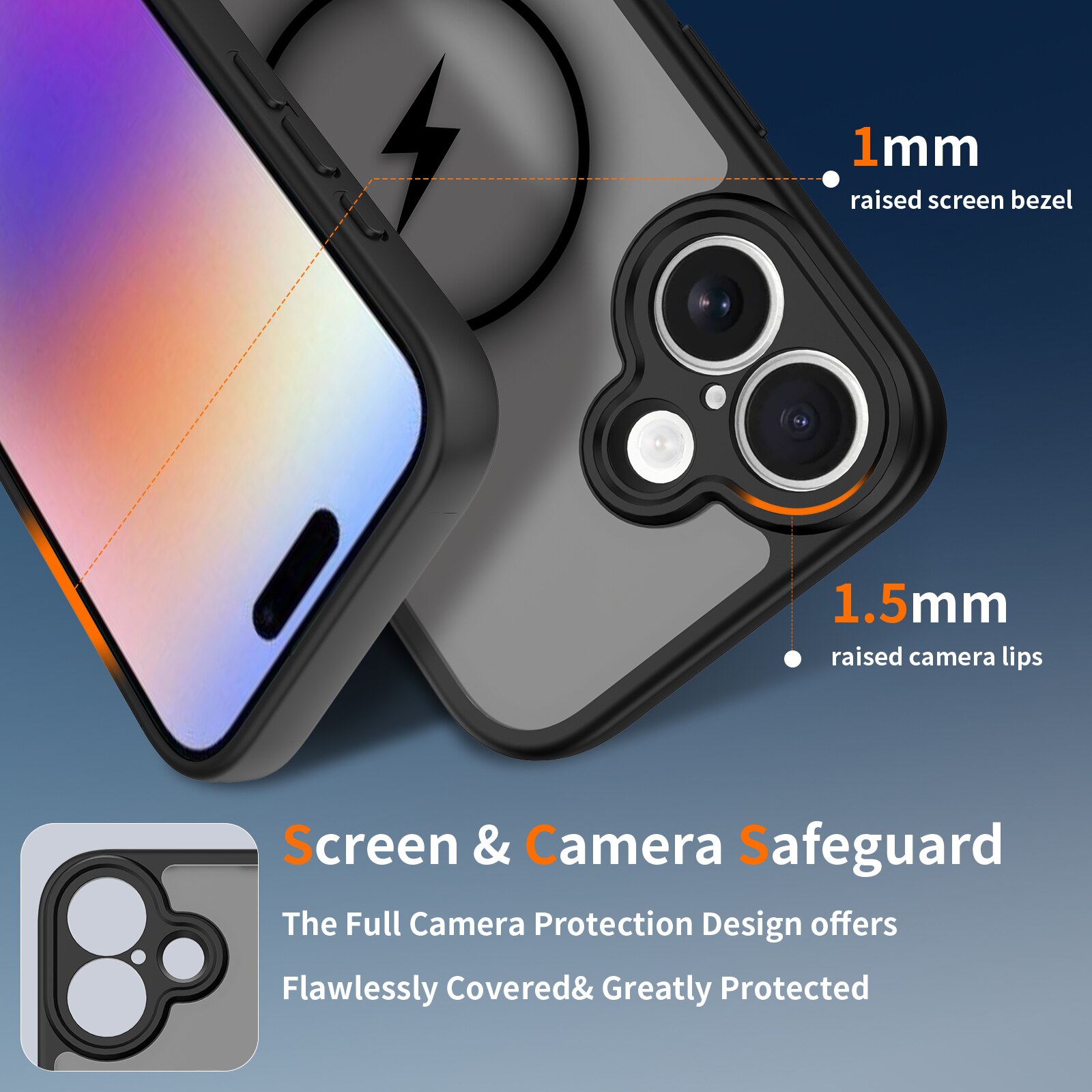 Husa de protectie pentru iPhone 17, Omelivon, MagSafe, Protectie completa, Anti-Soc, Decupaje Precise, Incarcare Wireless, Negru