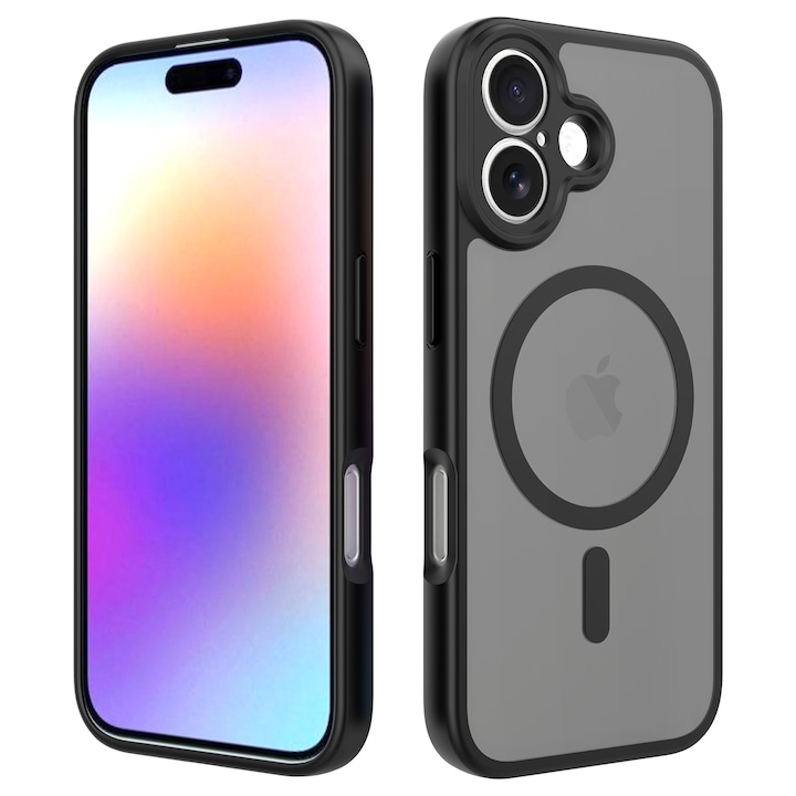 Husa de protectie pentru iPhone 17, Omelivon, MagSafe, Protectie completa, Anti-Soc, Decupaje Precise, Incarcare Wireless, Negru