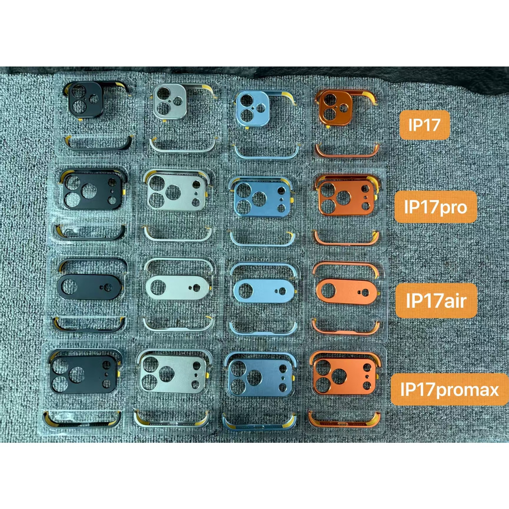 Carcasa de Telefon, Flippy, Compatibila Apple iPhone 17 Air, Fara Rama, doar Colturi si Camera, din Metal, Grosime 0.1 mm, Albastru