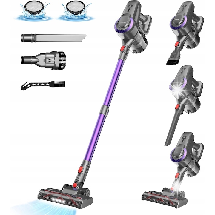 Aspirator fara fir X6M, 350W, putere de aspiratie 55KPa, 55 minute autonomie, 1,1L, cu 6 accesorii