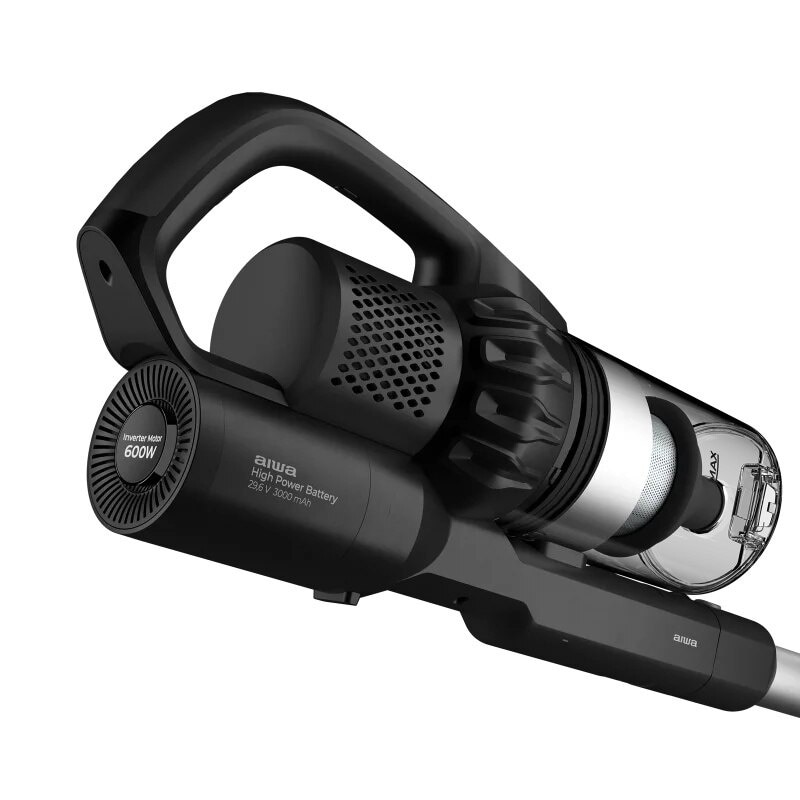 Aspirator vertical Aiwa Zenkaisui EVO 6, 550W, 32Kpa, 68 minute autonomie, Negru, 273x255x1142mm