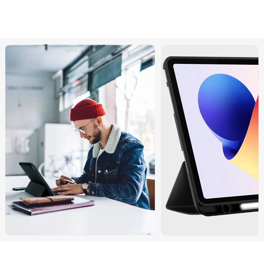 Husa pentru Xiaomi Redmi Pad 2 Pro 12.1 inch Soft Shell cu functie wake-up/sleep si compartiment pentru stylus, tip stand -