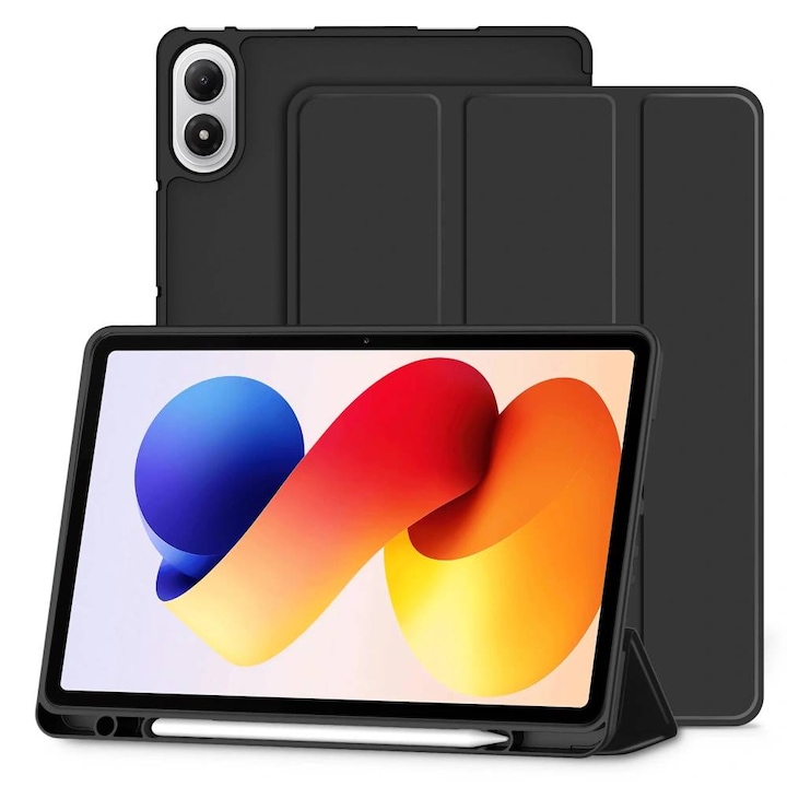 Husa pentru Xiaomi Redmi Pad 2 Pro 12.1 inch Soft Shell cu functie wake-up/sleep si compartiment pentru stylus, tip stand -