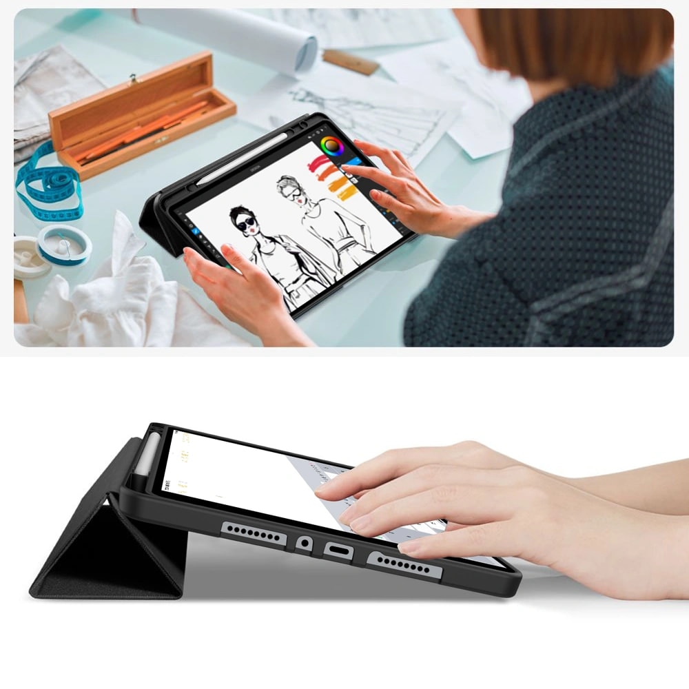 Husa pentru Xiaomi Redmi Pad 2 Pro 12.1 inch Soft Shell cu functie wake-up/sleep si compartiment pentru stylus, tip stand -