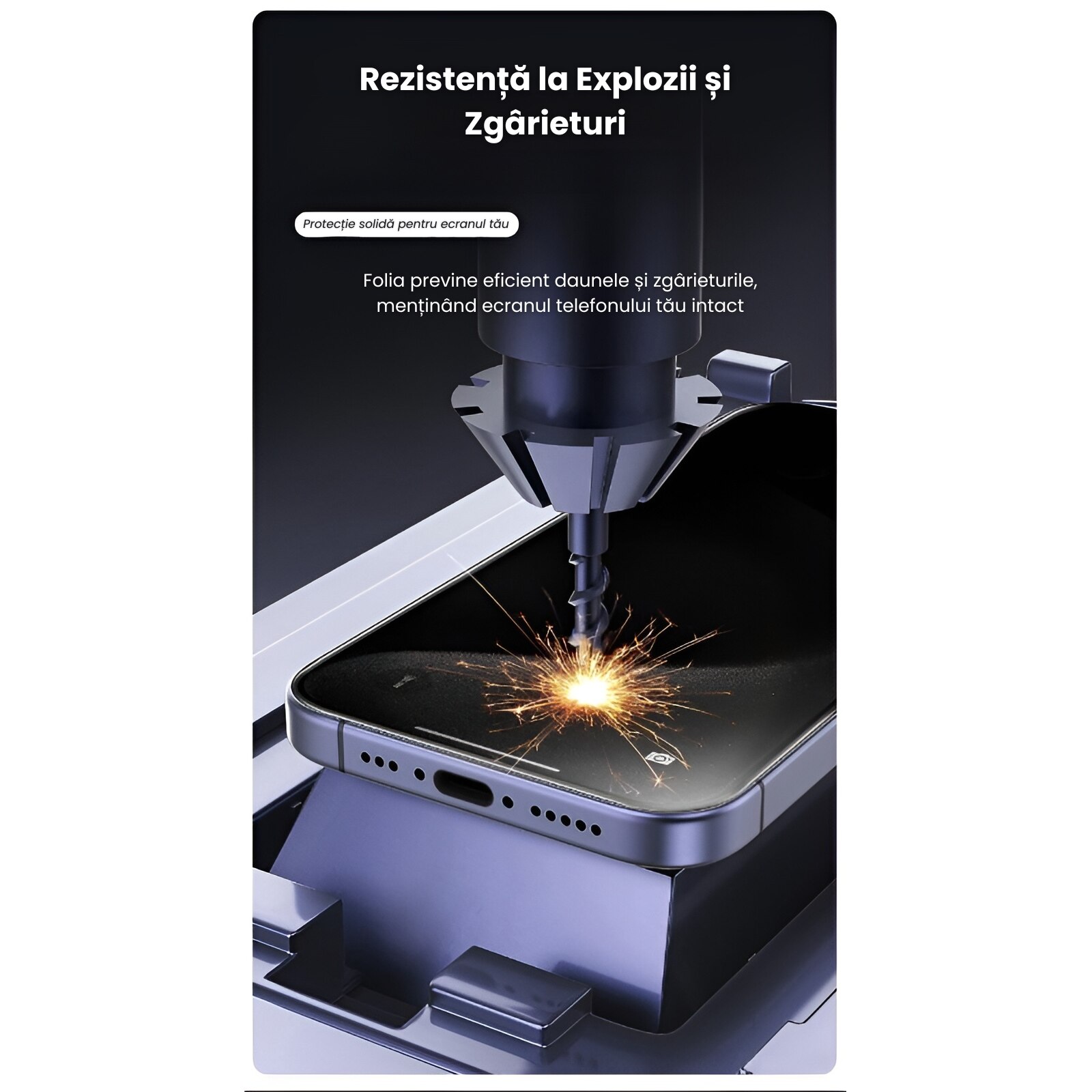 Set 2 Folii Transparent Glass, Compatibil cu iPhone 16 PRO, iPhone 17 Sticla Securizata, Gorila X instalare usoara cu dispozitiv EASYAPP pentru indepartarea prafului, Anti-zgarieturi, Anti-amprenta, Anti-explozie, Anti-soc, Anti-ulei, Anti-orbire