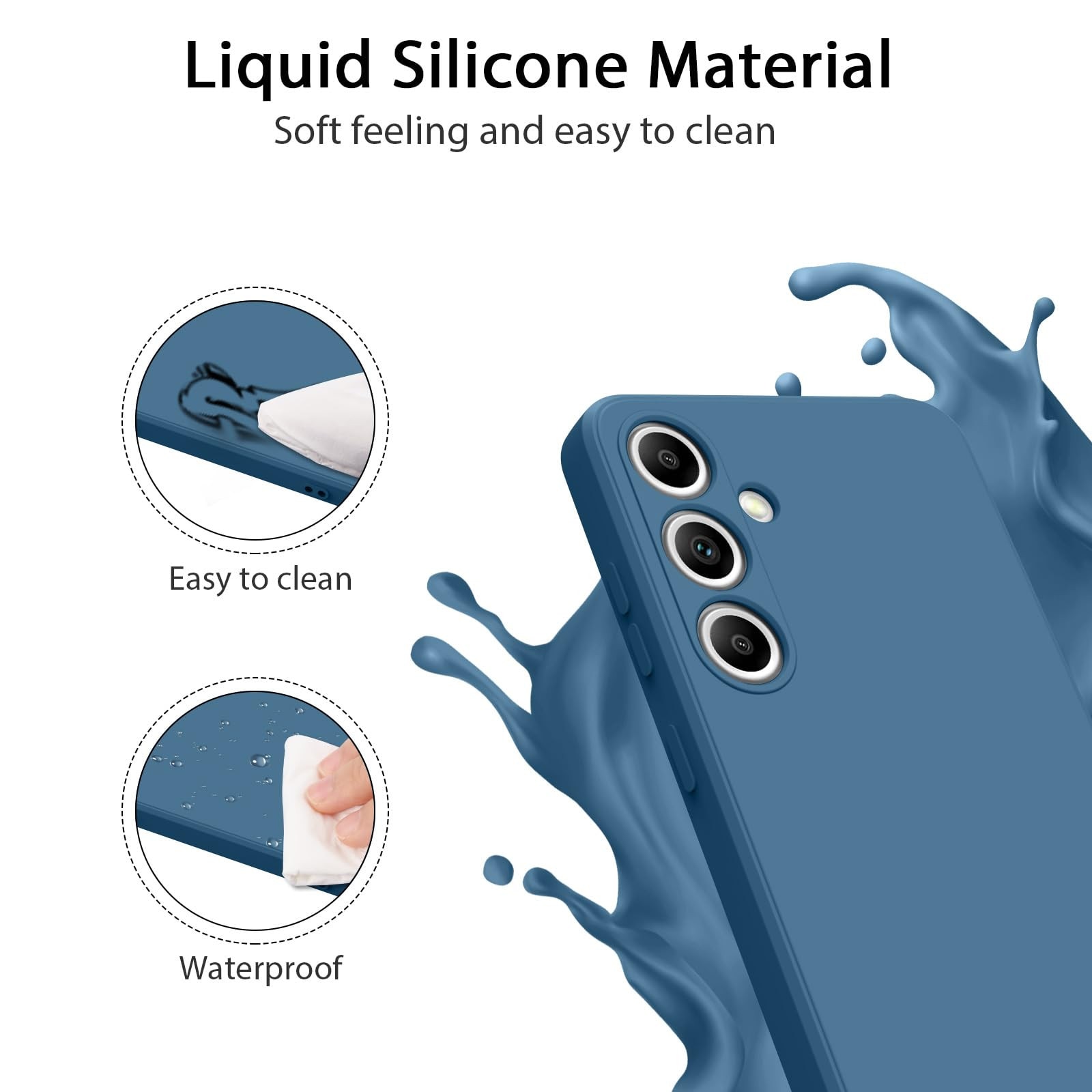 Husa pentru Samsung Galaxy S25 Ultra, din silicon lichid pentru, o prindere confortabila, LIXR-04EN®, Albastru safir