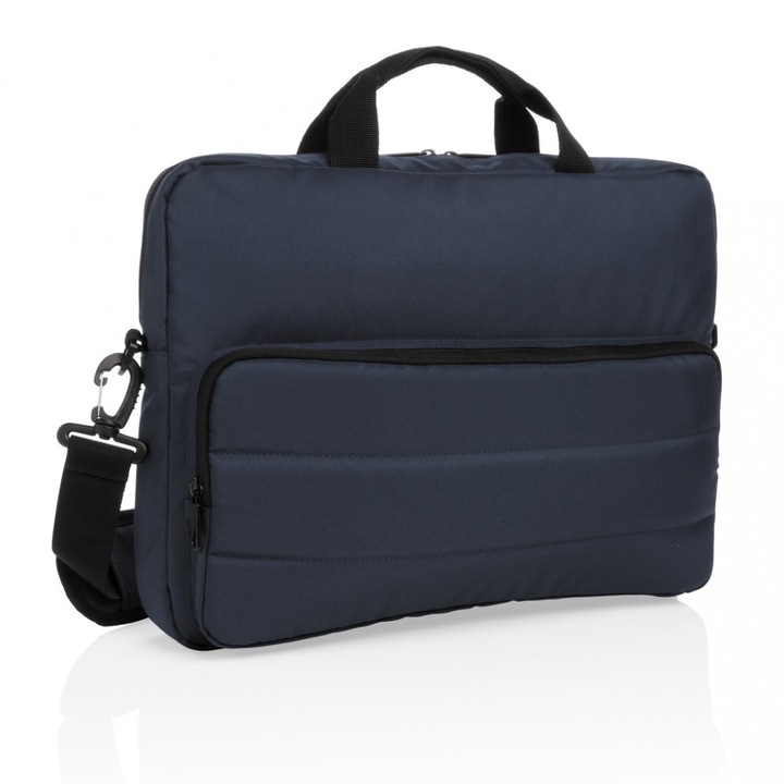 Geanta laptop 15.6 inch, 39.5x6x28 cm, XD by AleXer, 20SEP0004, Poliester, Poliuretan, Albastru, breloc inclus