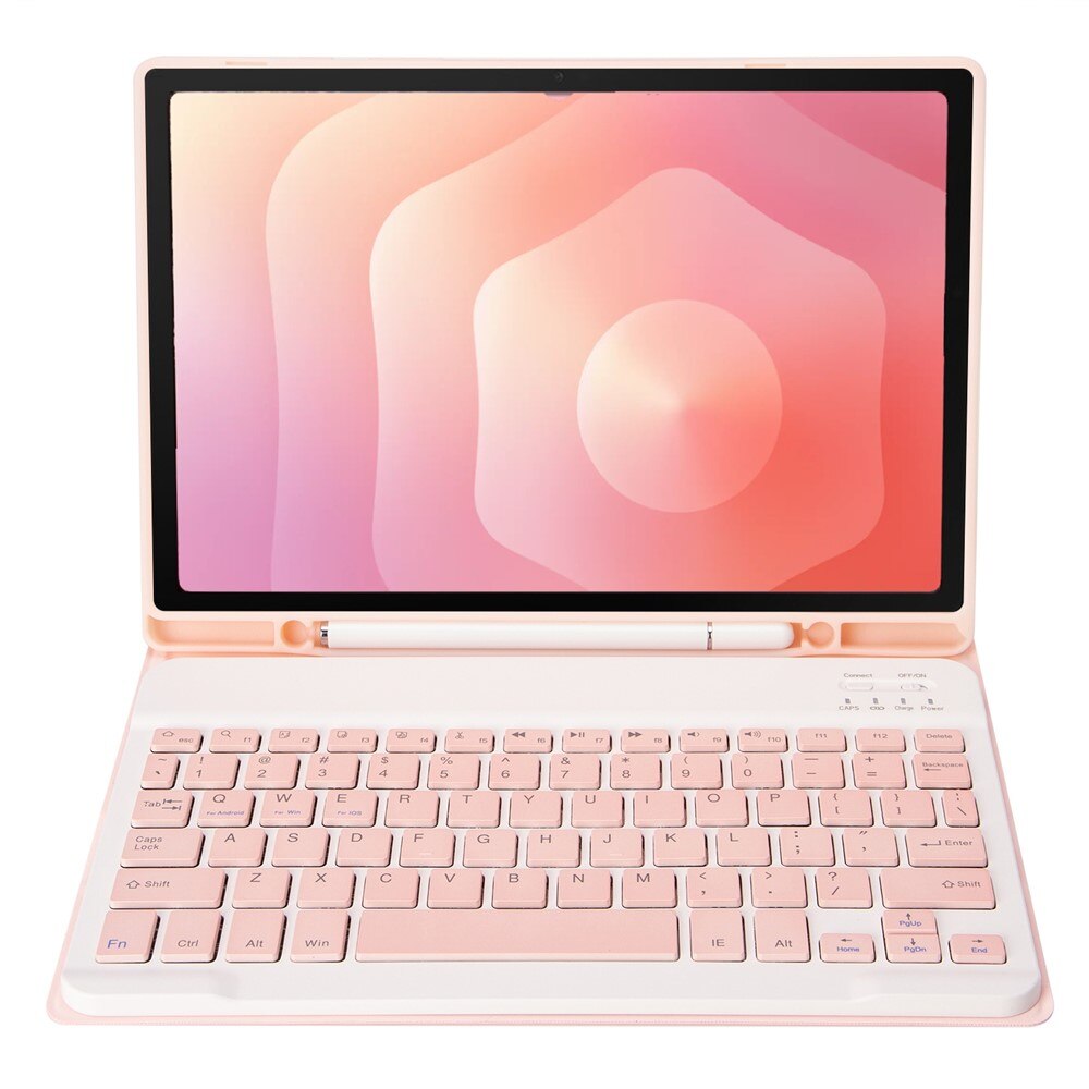 Husa cu tastatura pentru Samsung Galaxy Tab S11, 2 in 1, slot pentru stylus, roz